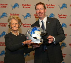 Lions owner Martha Ford with new GM Bob Quinn