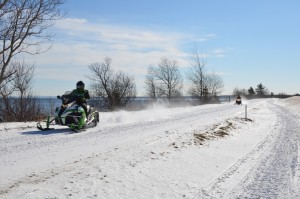 Snowmobile on Trail