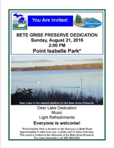 Deer Lake Dedication Poster